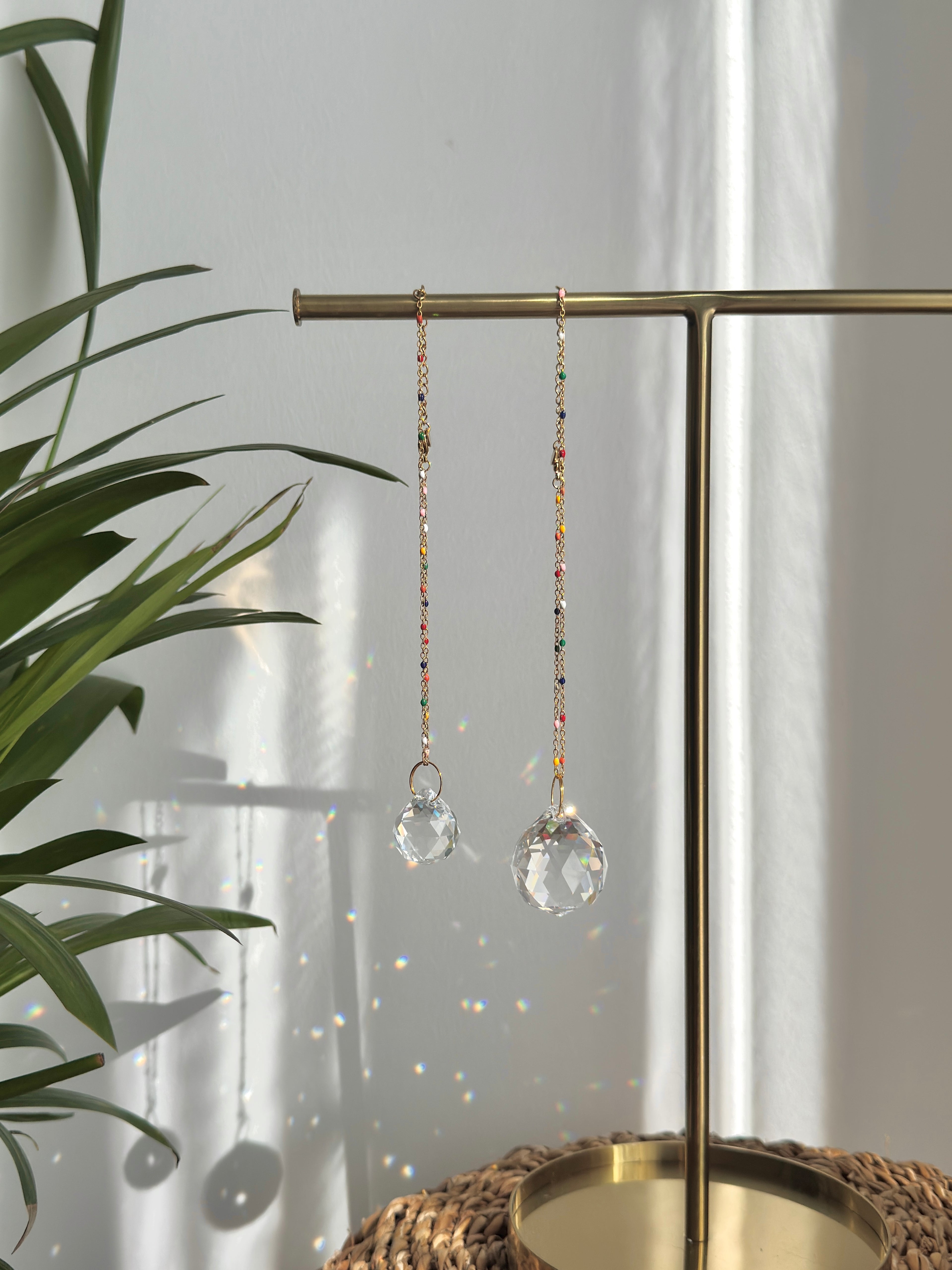 Premium Crystal Car Suncatcher  –  Rearview Mirror Rainbow Charm