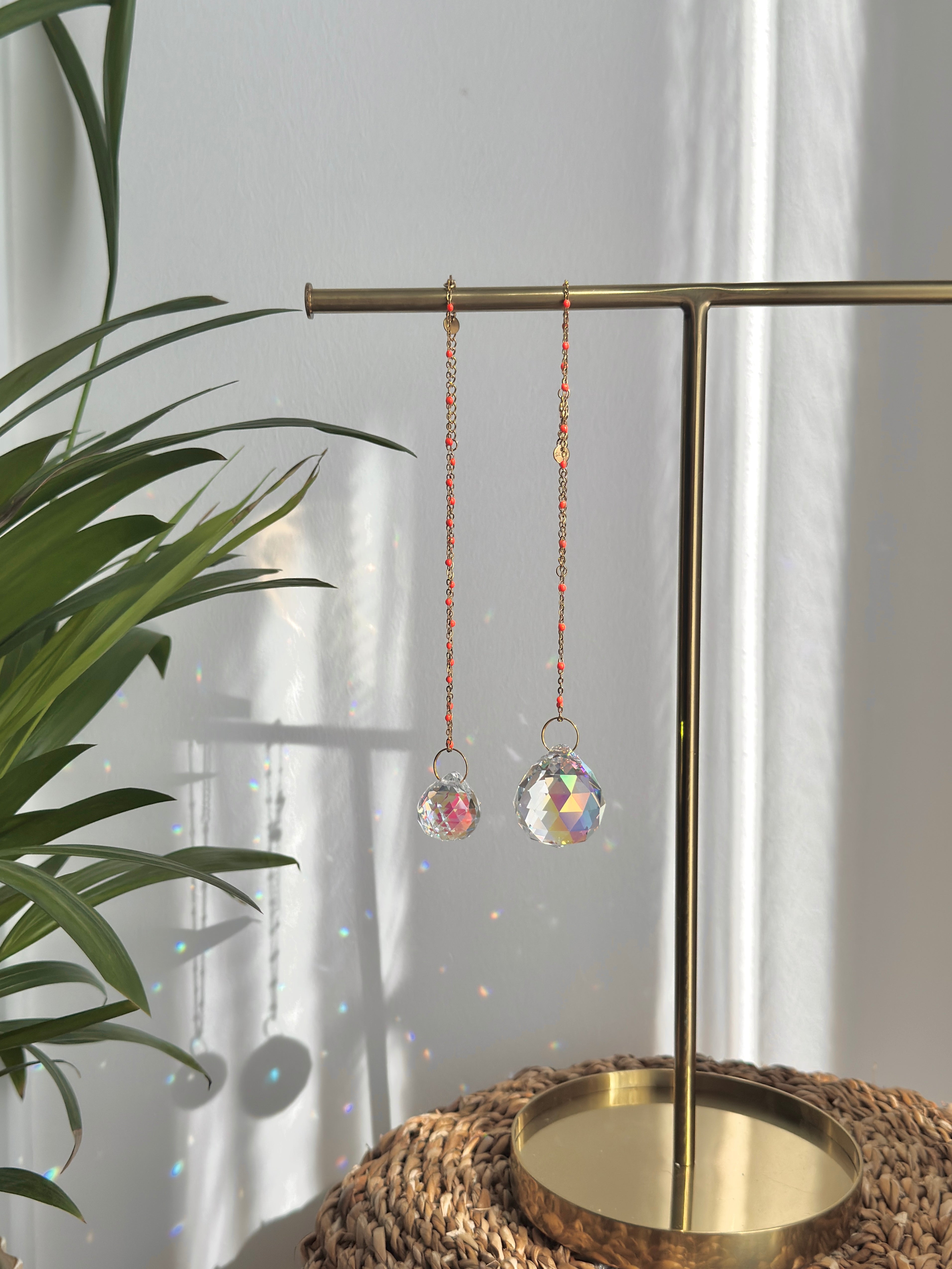 Premium Crystal Car Suncatcher  –  Rearview Mirror Rainbow Charm