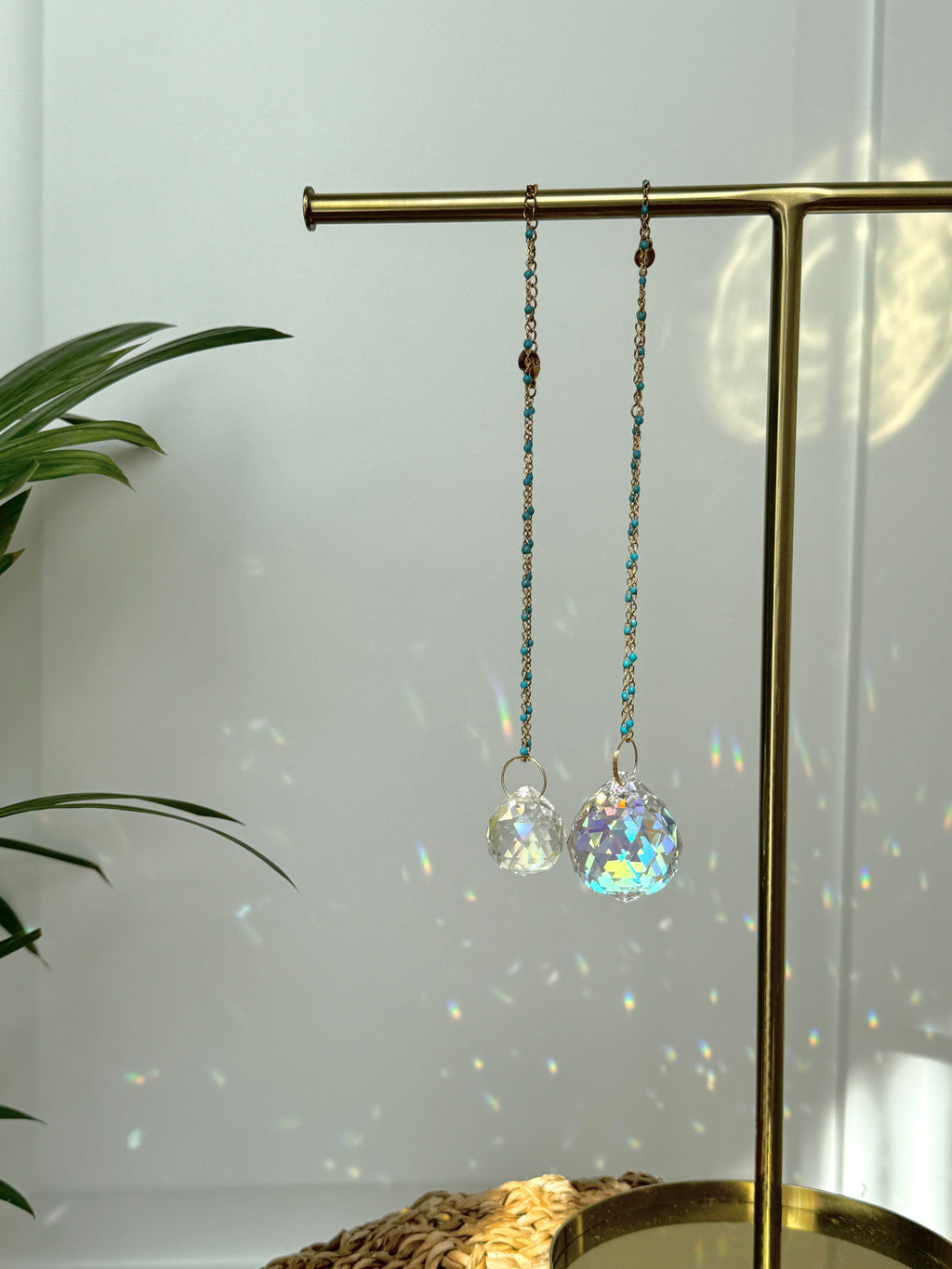 Premium Crystal Car Suncatcher  –  Rearview Mirror Rainbow Charm