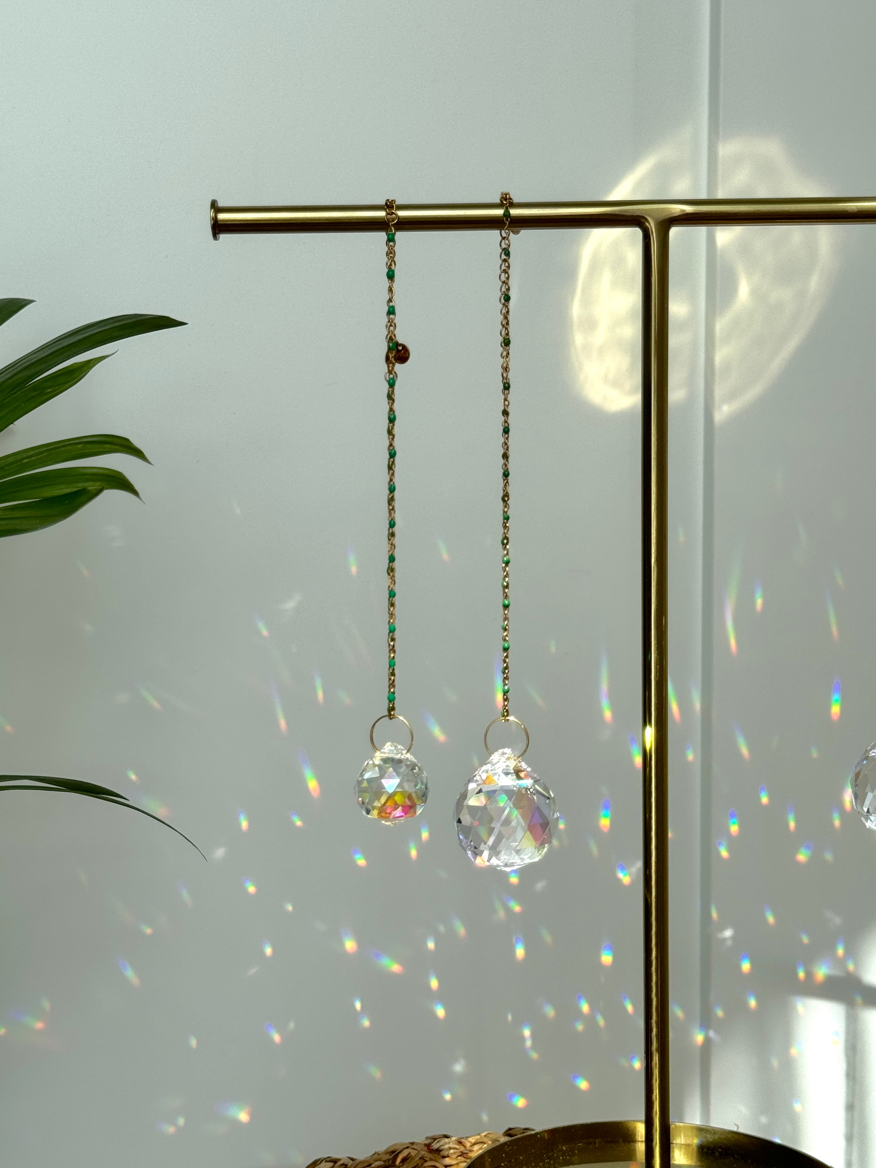 Premium Crystal Car Suncatcher  –  Rearview Mirror Rainbow Charm
