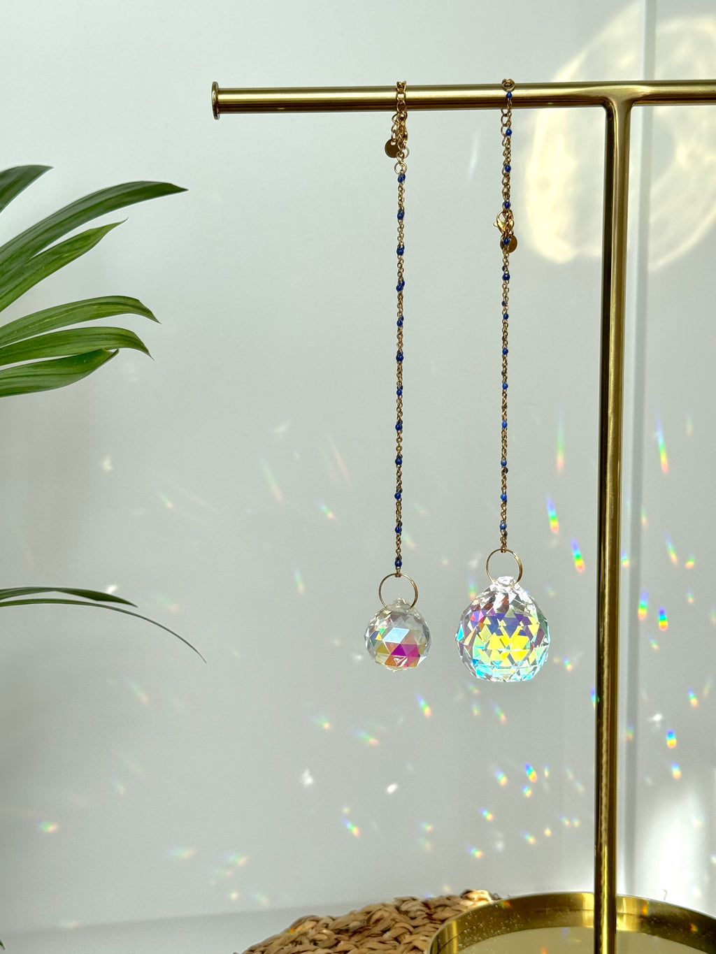 Premium Crystal Car Suncatcher  –  Rearview Mirror Rainbow Charm