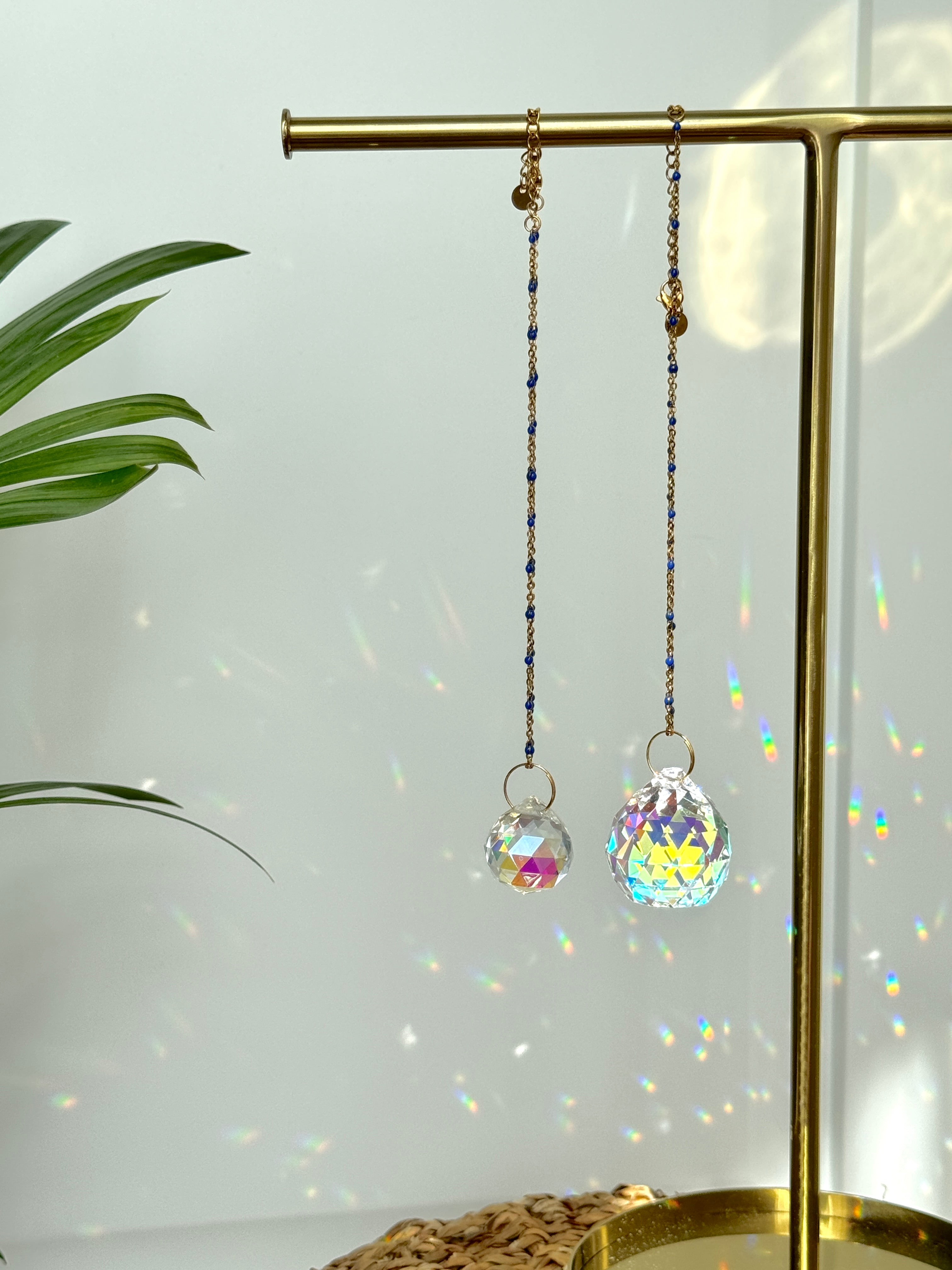 Premium Crystal Car Suncatcher  –  Rearview Mirror Rainbow Charm