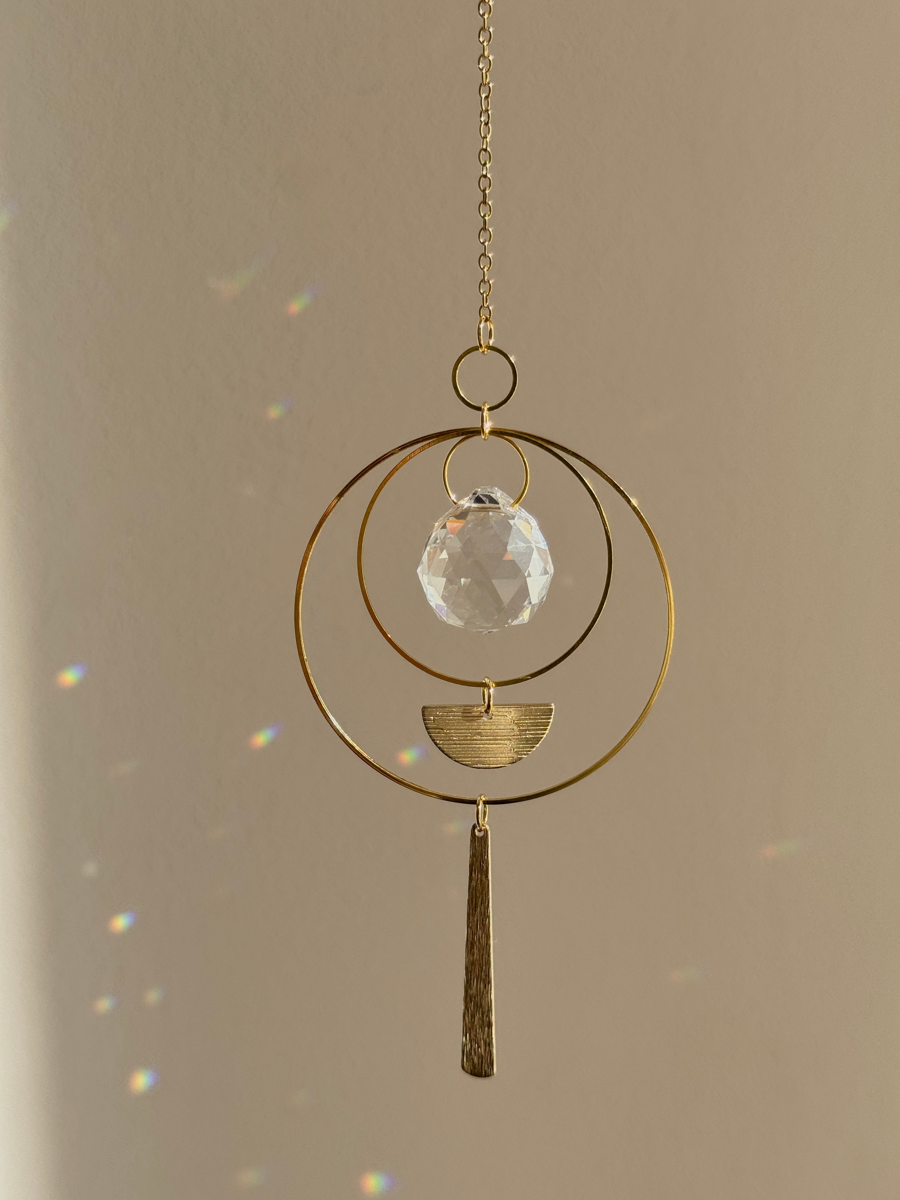 ‘Gilded Horizon’ – Textured Brass & Stainless Steel Suncatcher