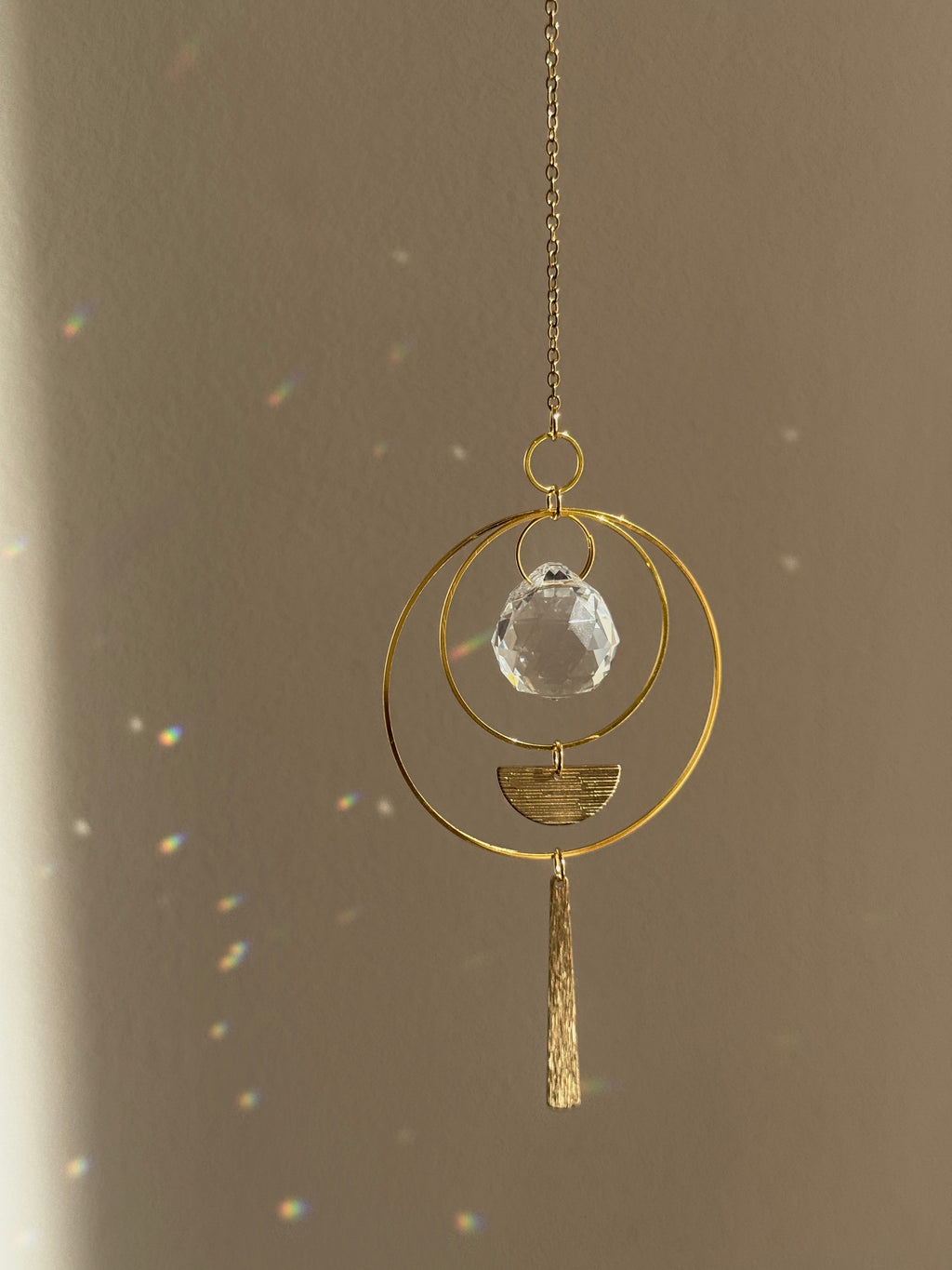 ‘Gilded Horizon’ – Textured Brass & Stainless Steel Suncatcher