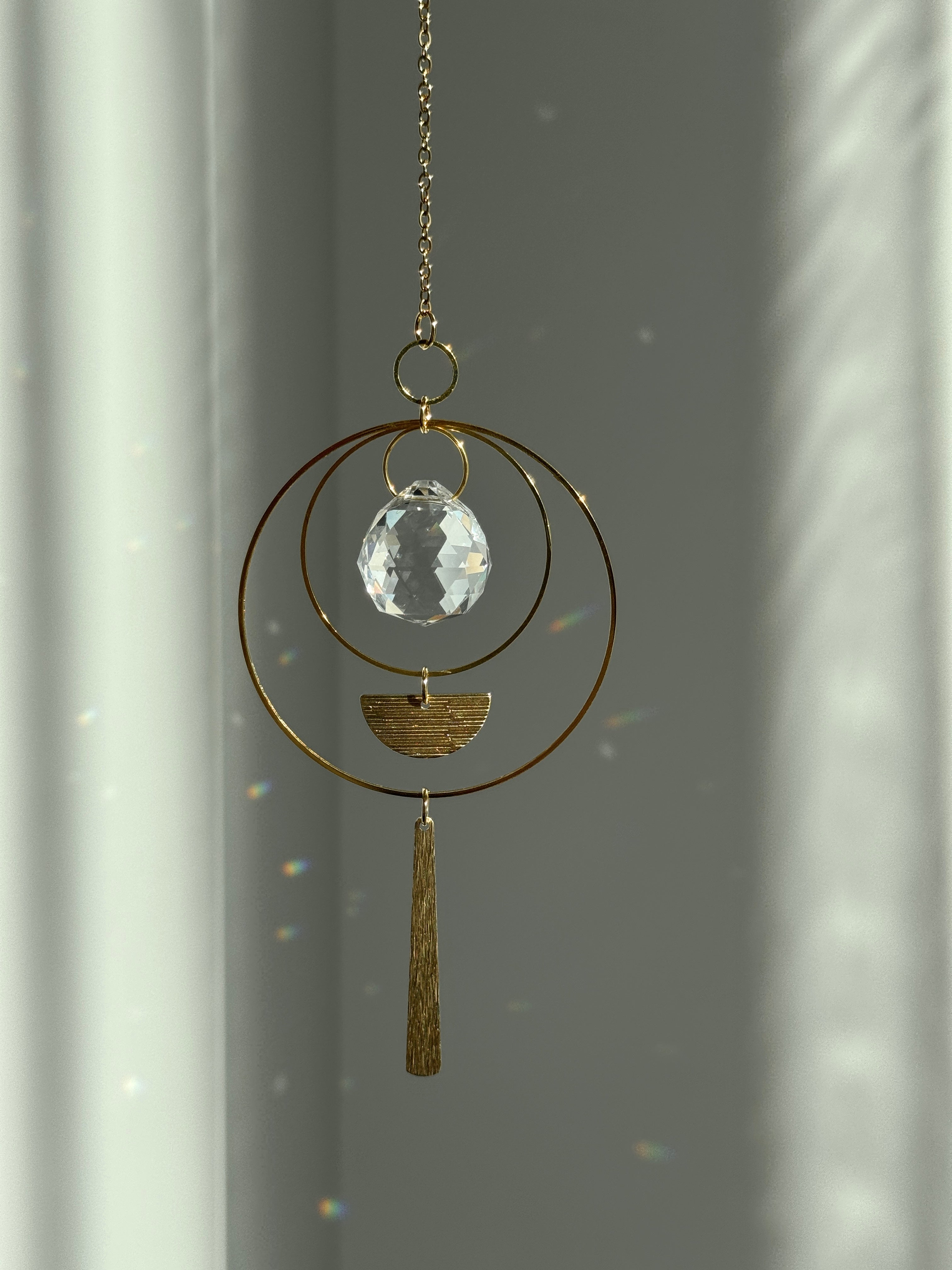 ‘Gilded Horizon’ – Textured Brass & Stainless Steel Suncatcher