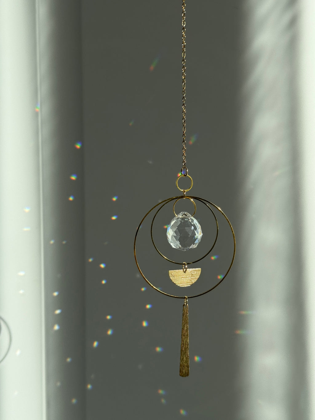 ‘Gilded Horizon’ – Textured Brass & Stainless Steel Suncatcher
