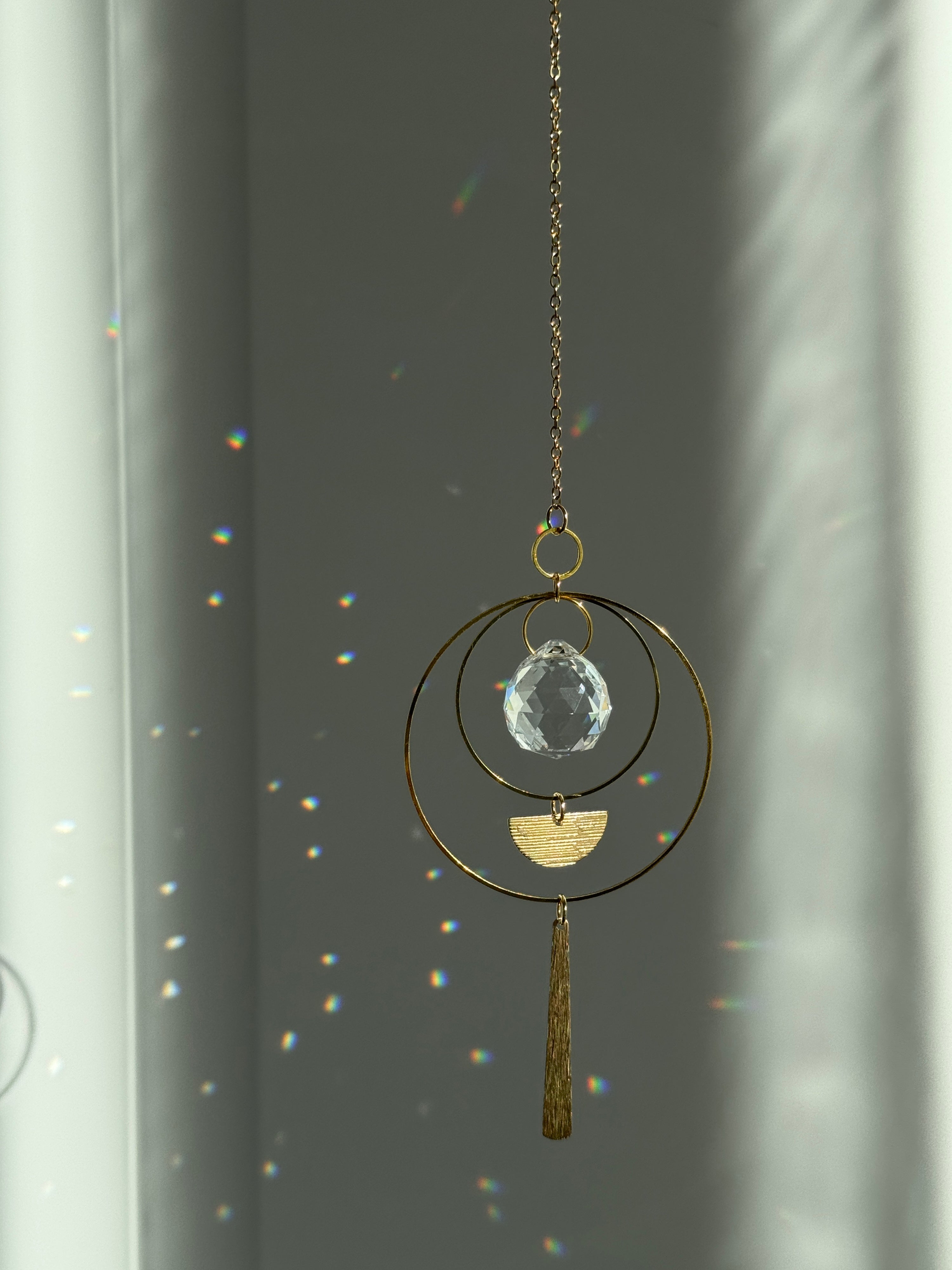 ‘Gilded Horizon’ – Textured Brass & Stainless Steel Suncatcher