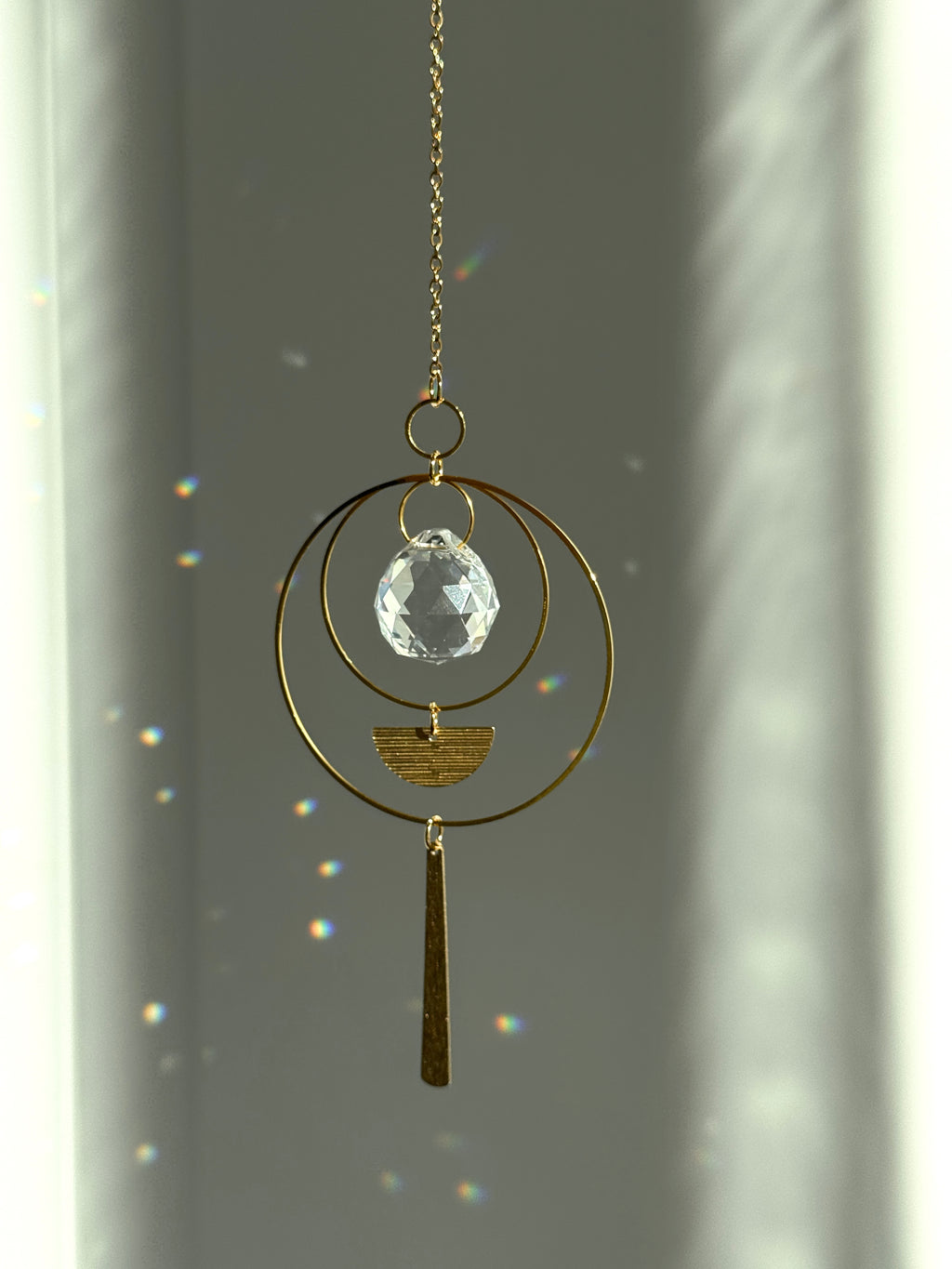 ‘Gilded Horizon’ – Textured Brass & Stainless Steel Suncatcher