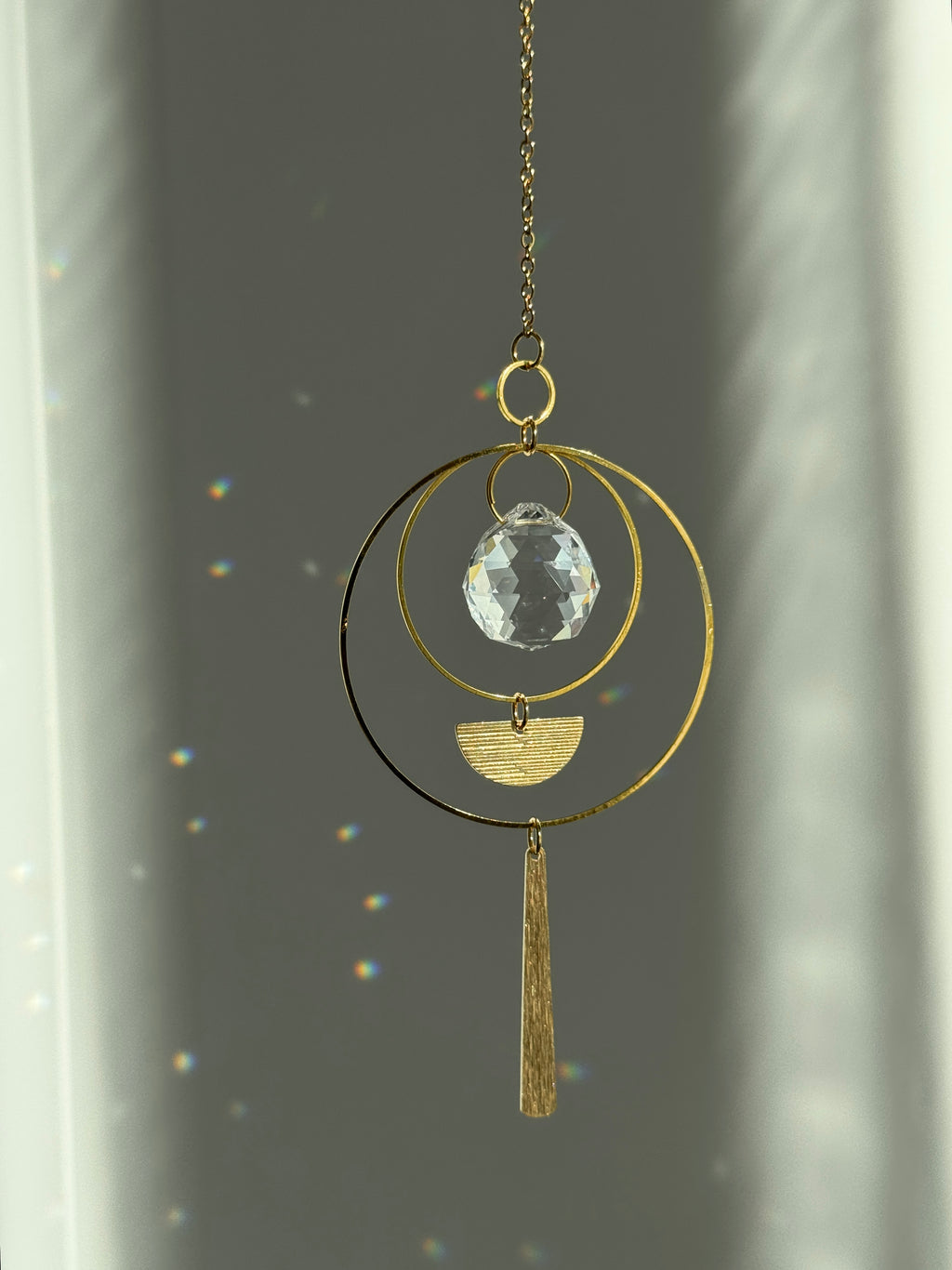 ‘Gilded Horizon’ – Textured Brass & Stainless Steel Suncatcher