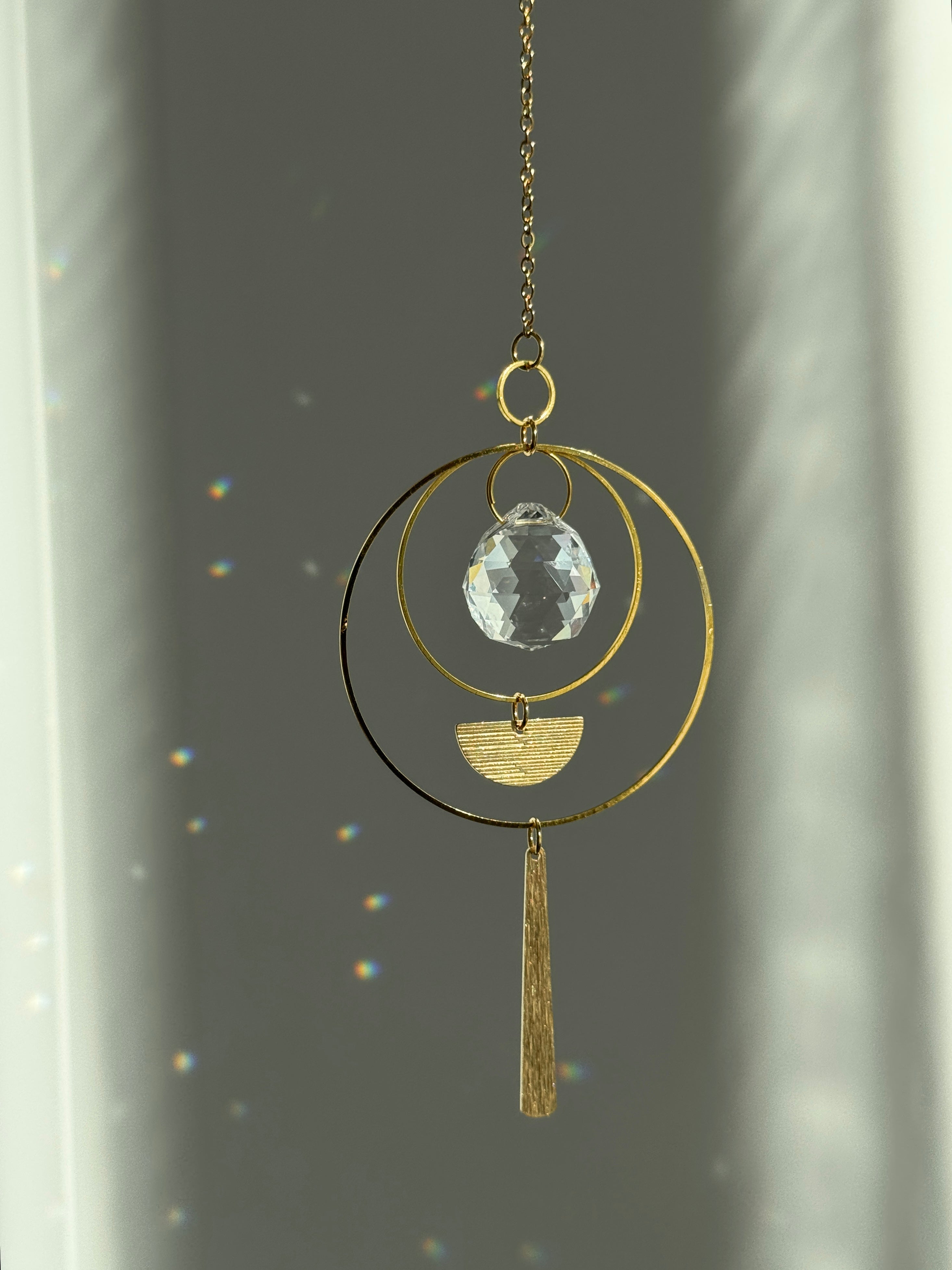 ‘Gilded Horizon’ – Textured Brass & Stainless Steel Suncatcher
