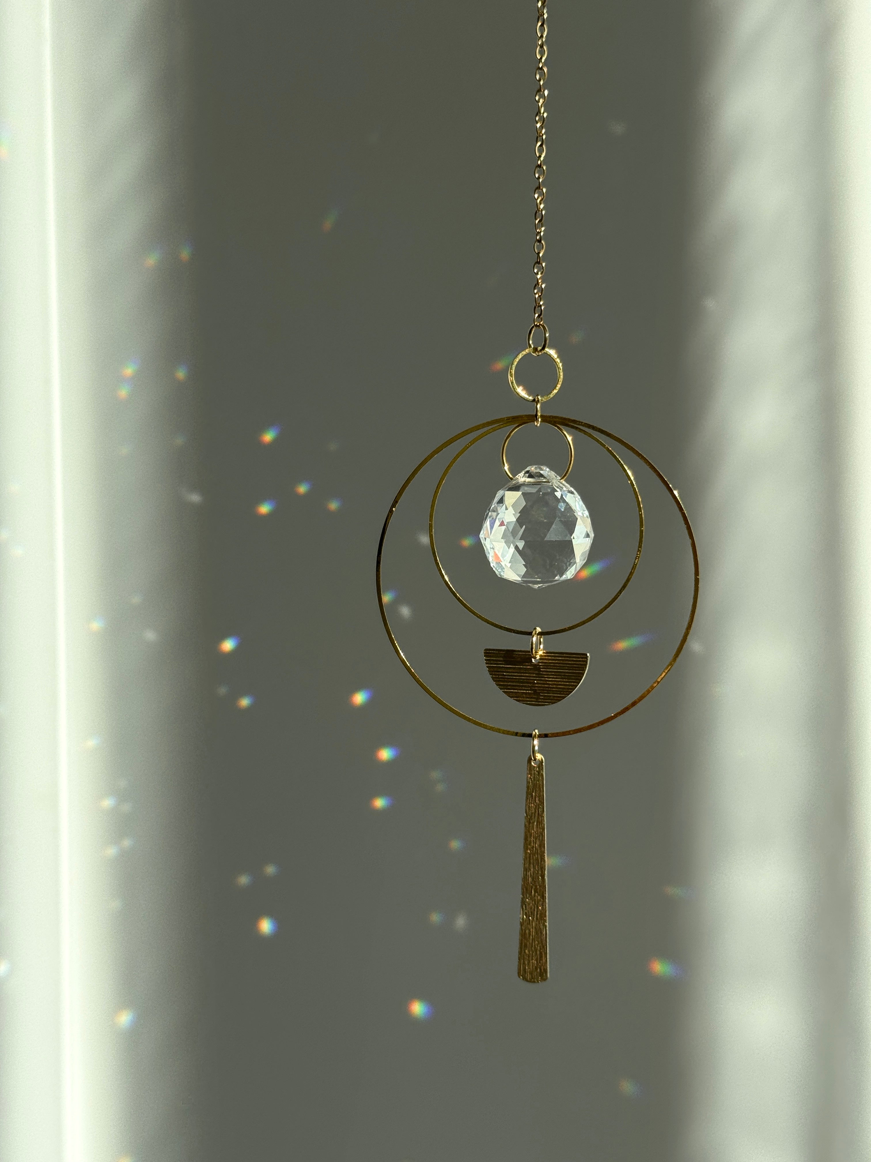 ‘Gilded Horizon’ – Textured Brass & Stainless Steel Suncatcher
