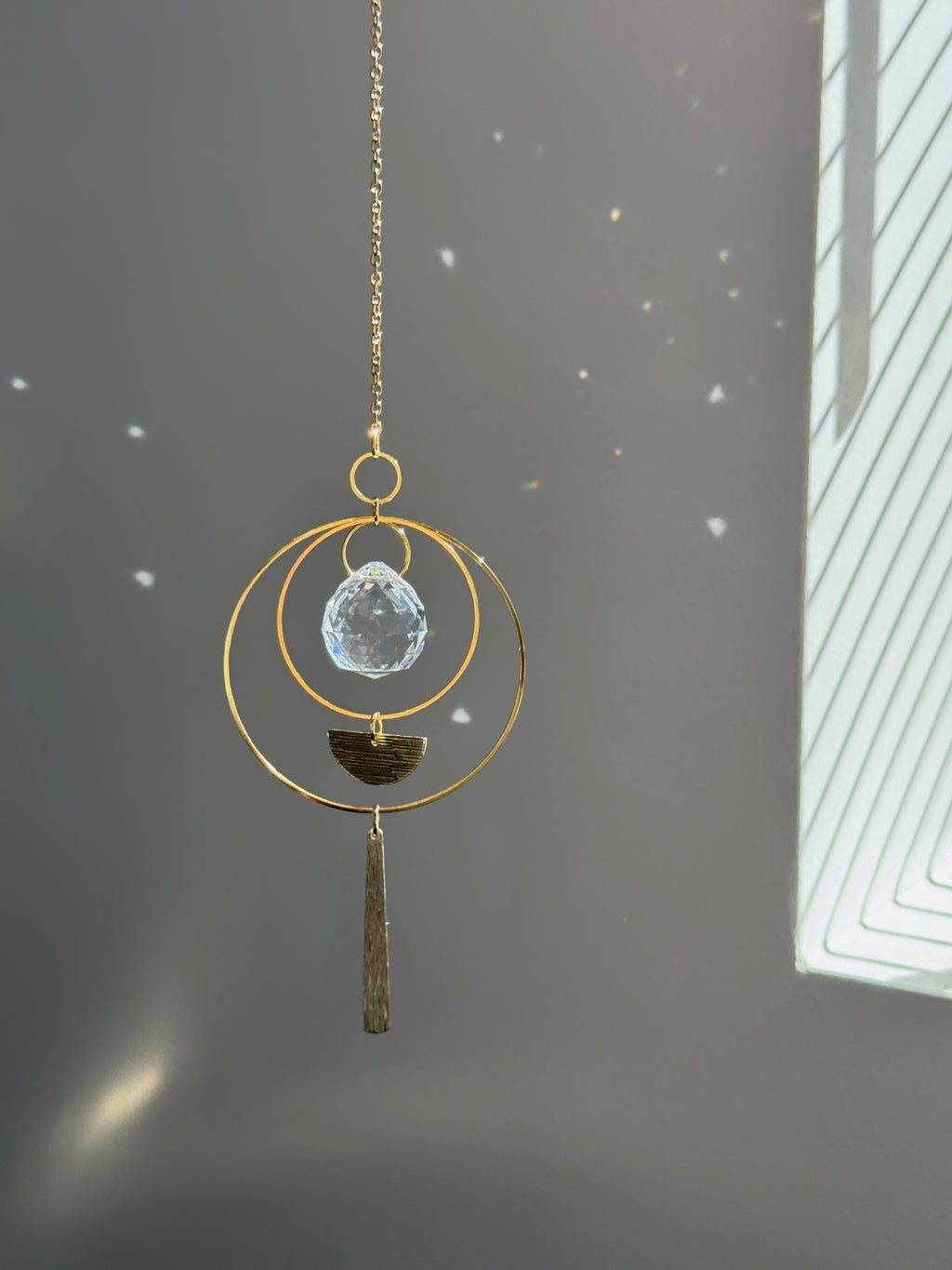 ‘Gilded Horizon’ – Textured Brass & Stainless Steel Suncatcher