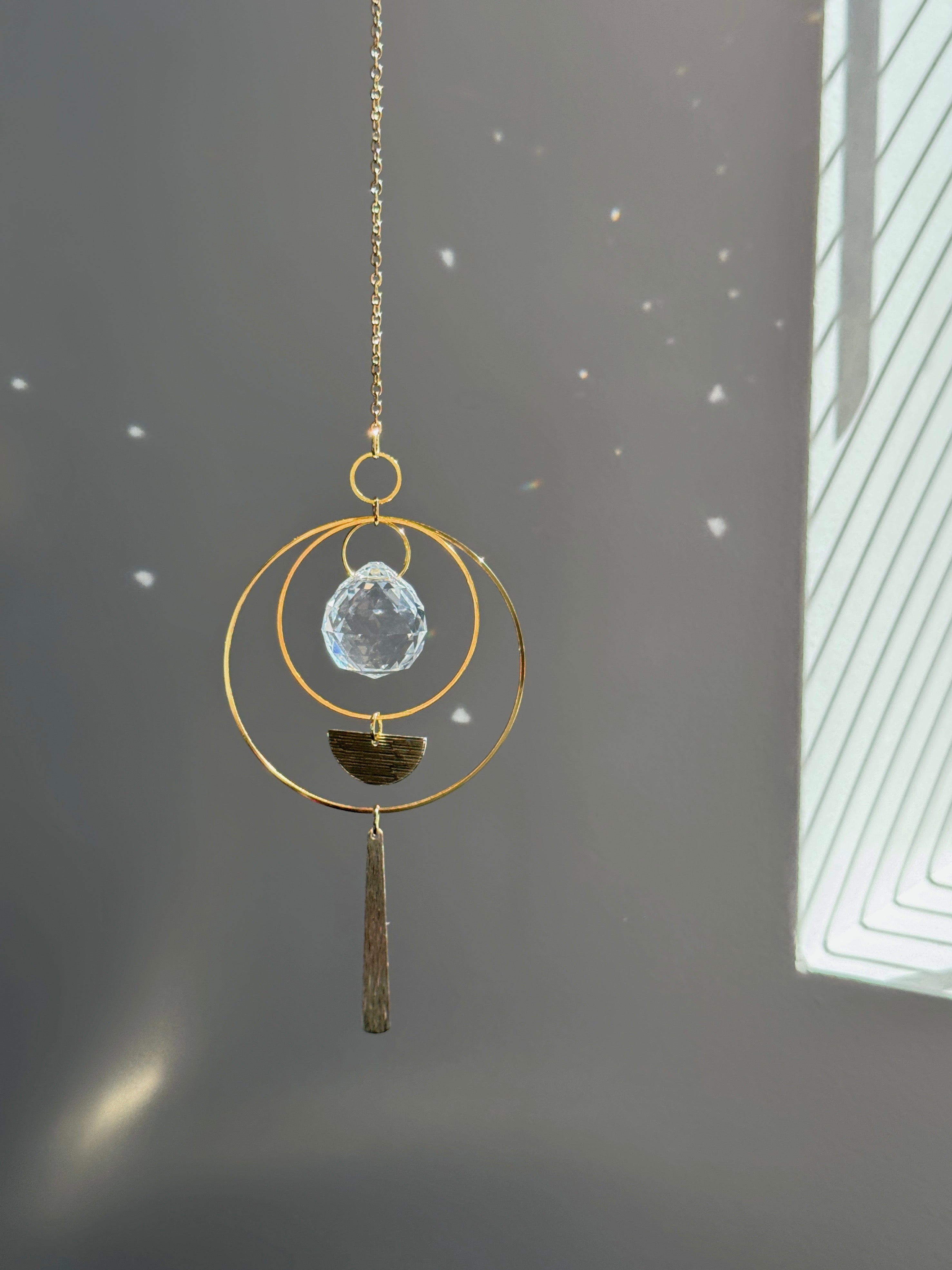 ‘Gilded Horizon’ – Textured Brass & Stainless Steel Suncatcher