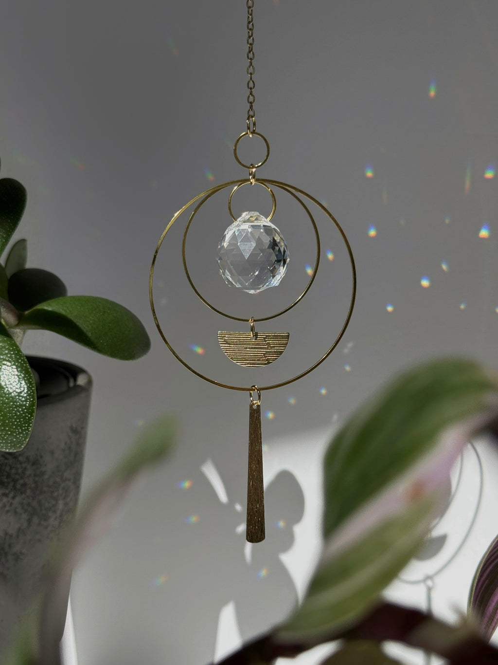 ‘Gilded Horizon’ – Textured Brass & Stainless Steel Suncatcher