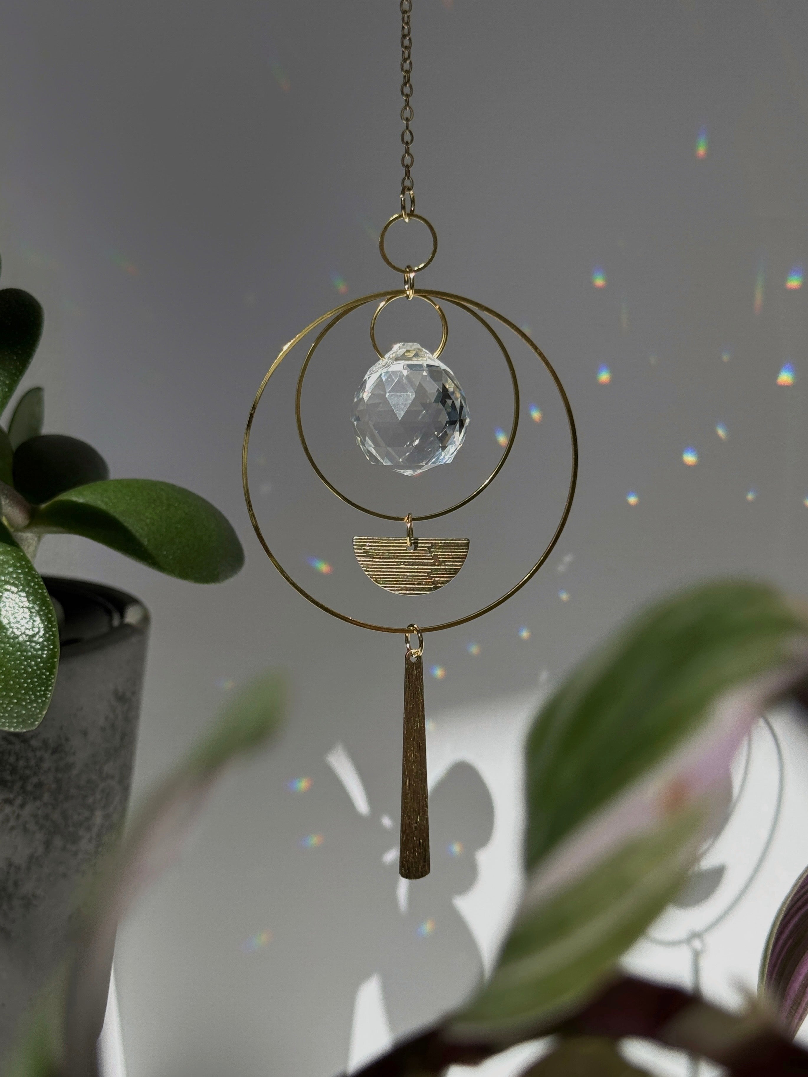 ‘Gilded Horizon’ – Textured Brass & Stainless Steel Suncatcher