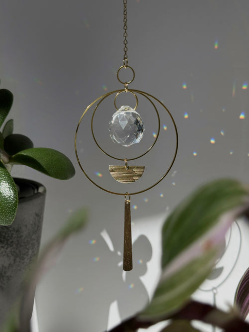 ‘Gilded Horizon’ – Textured Brass & Stainless Steel Suncatcher