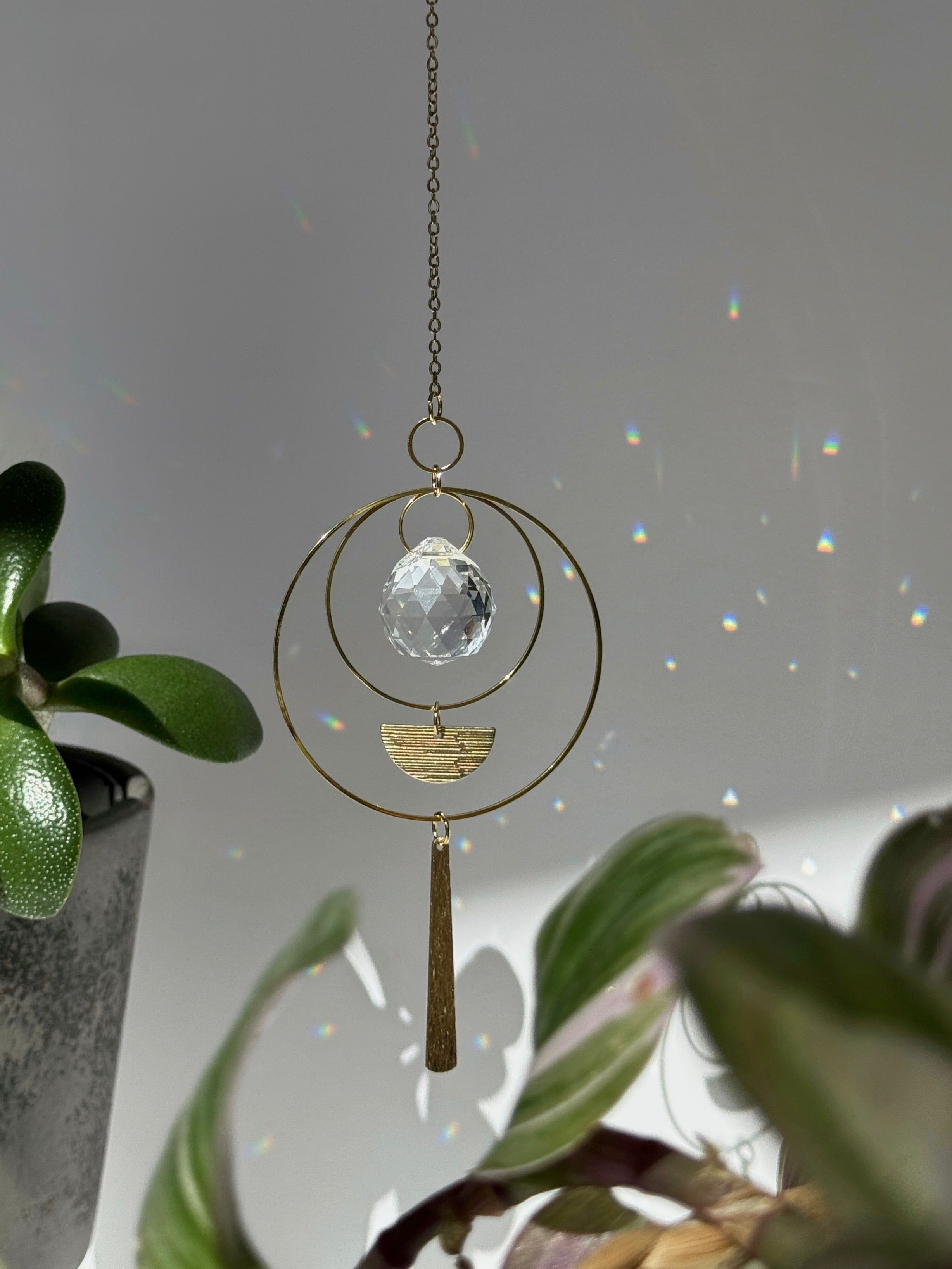 ‘Gilded Horizon’ – Textured Brass & Stainless Steel Suncatcher