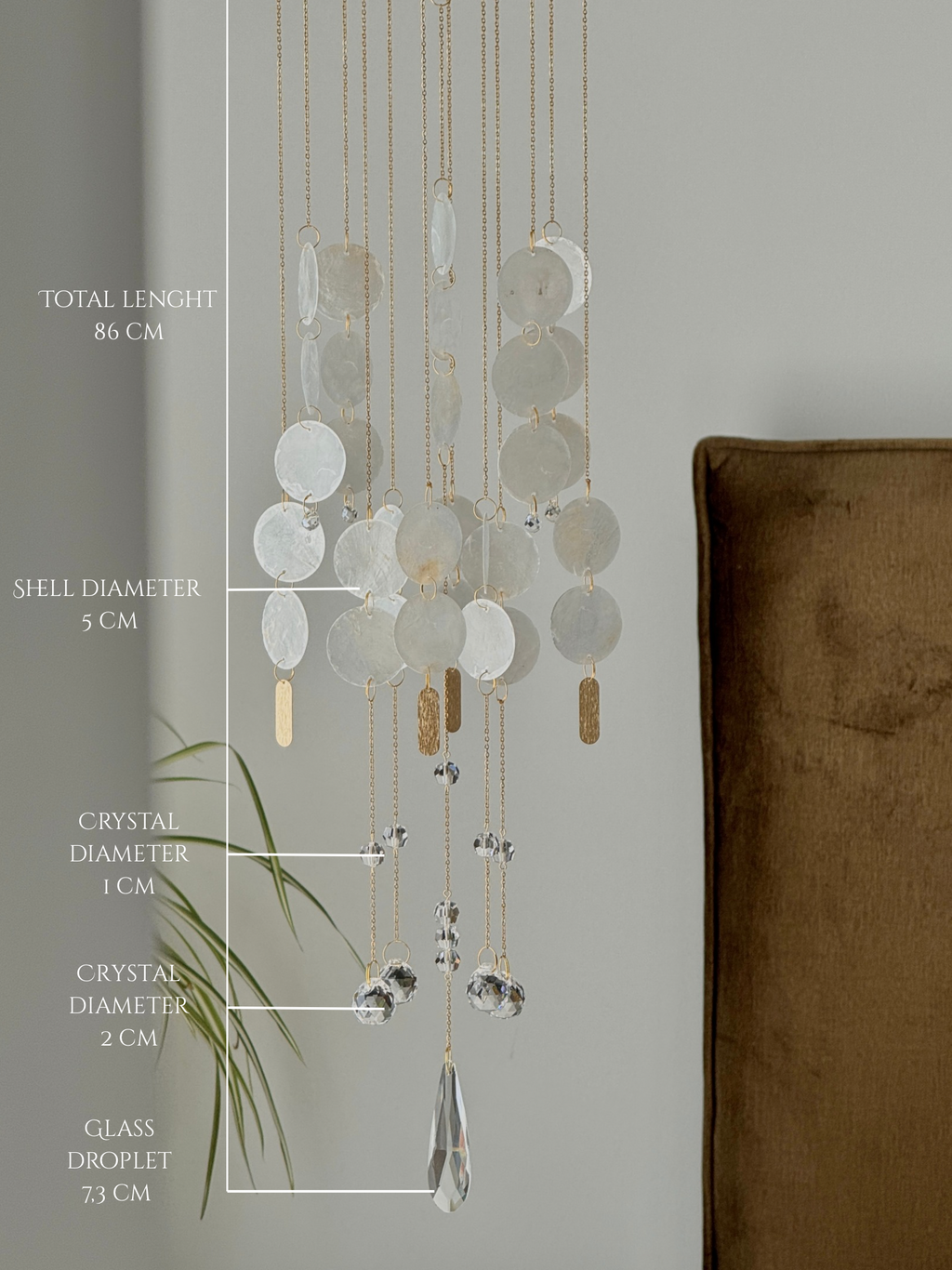 ‘By the Sea’ – Natural Capiz Shell & Crystal Suncatcher